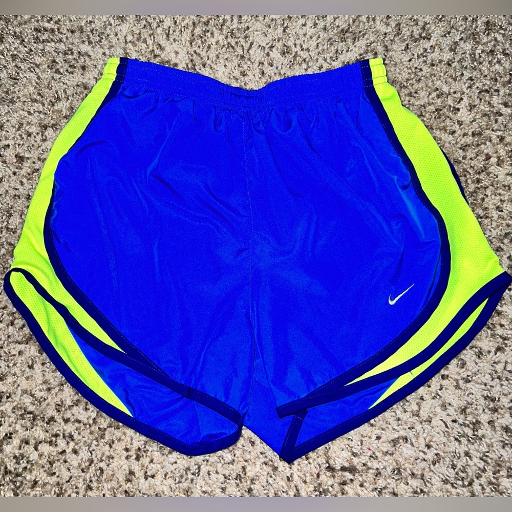 Blue, Navy & Neon Yellow Nike Shorts